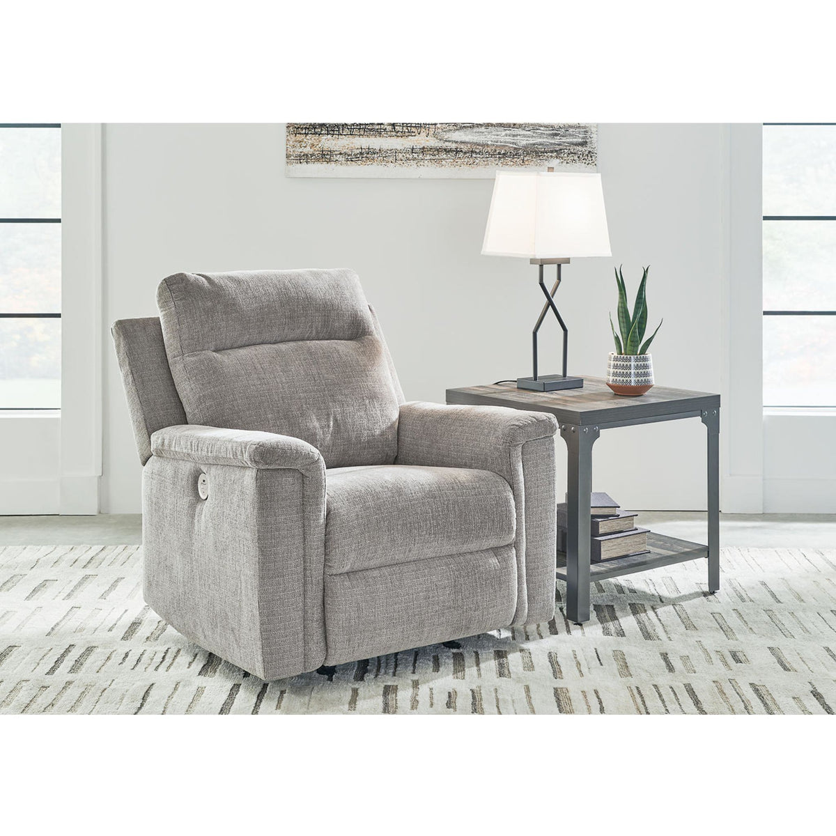 Barnsana Rocker Recliner with Power - Ash - Gallery Image 3