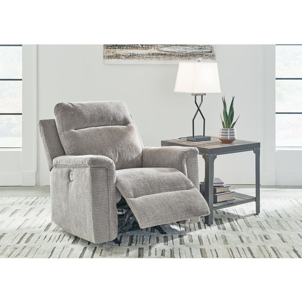 Barnsana Rocker Recliner with Power - Ash - Gallery Image 2
