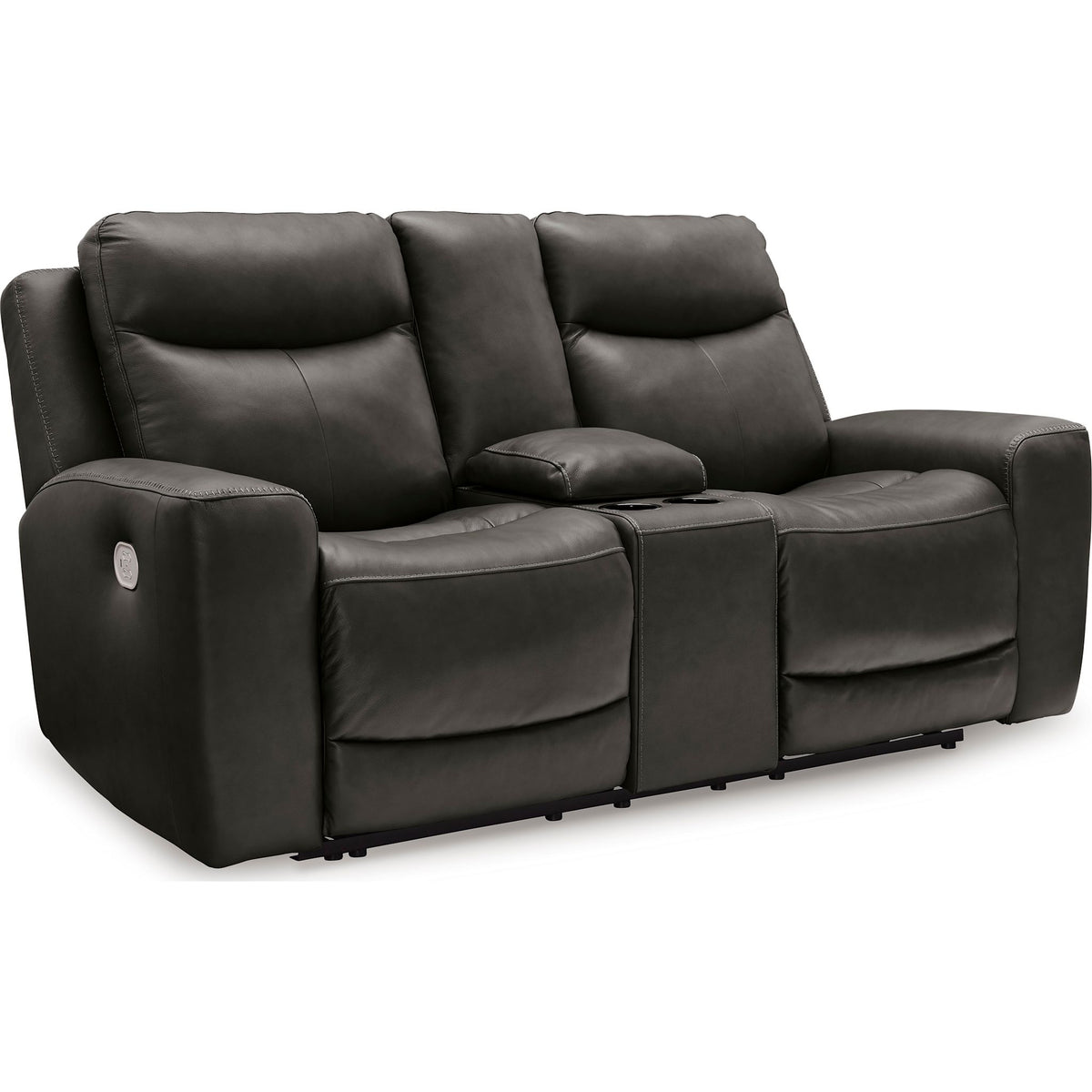 Mindanao Power Reclining Love w/Console and Adj Headrest - Storm - Gallery Image 2