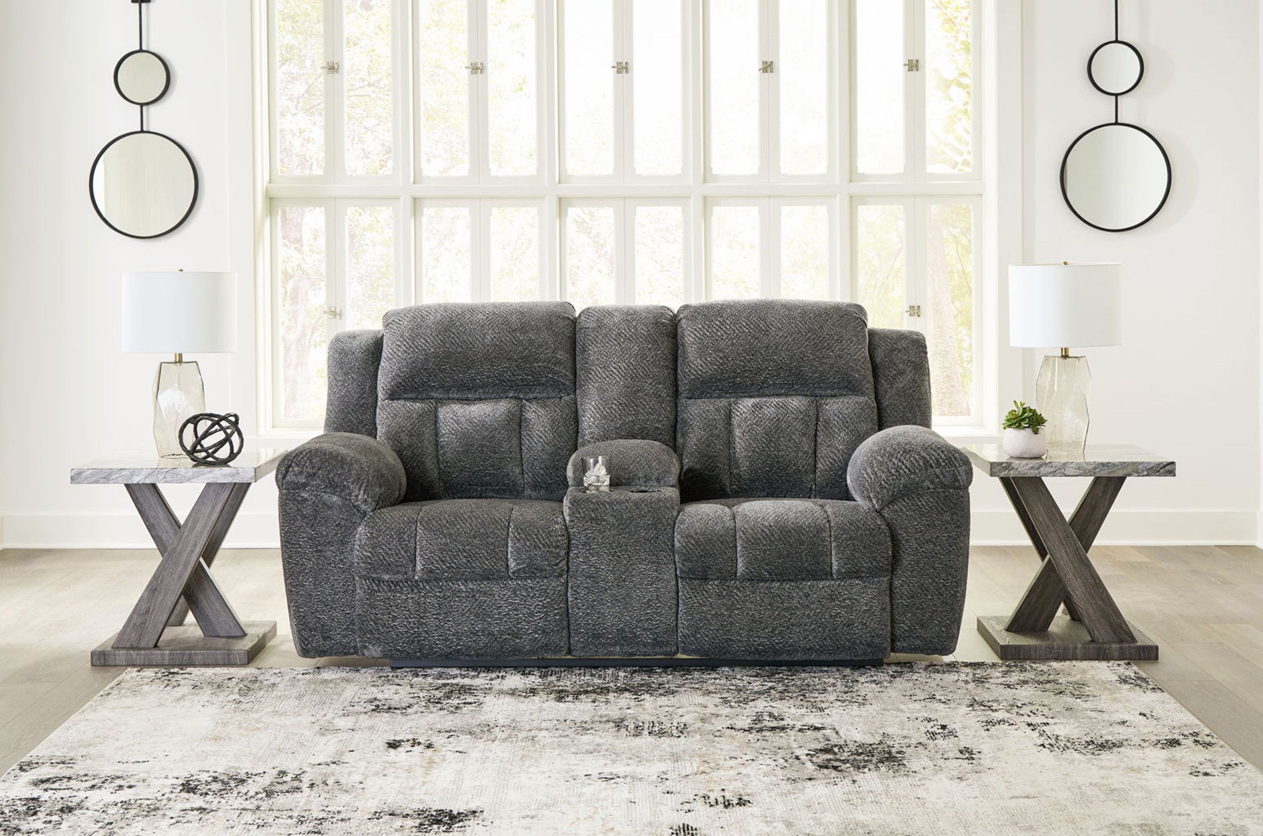 Frohn Reclining Loveseat with Console - Graphite - Gallery Image 3