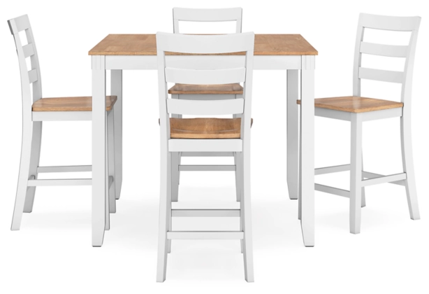 Gesthaven Counter Dining Set - Natural/White/5 - Piece - Gallery Image 5