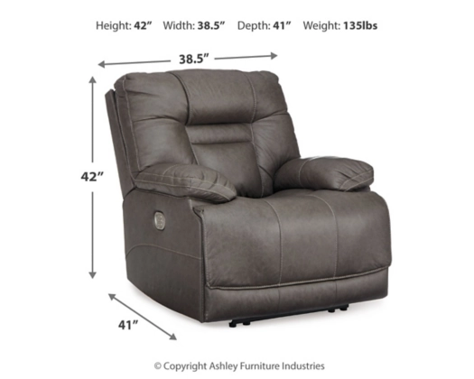 Wurstrow Power Recliner with Adjustable Headrest - Smoke - Gallery Image 3