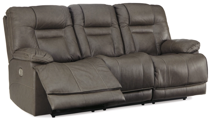 Wurstrow Power Reclining Sofa with Adjustable Headrest - Smoke - Gallery Image 1