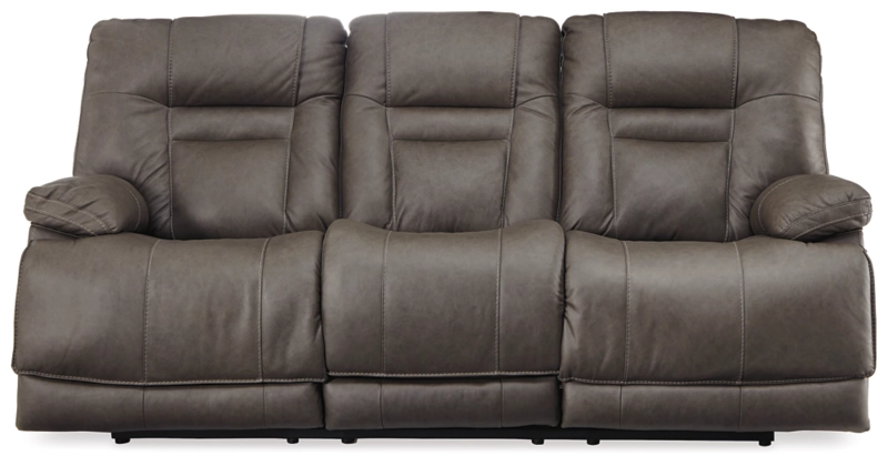 Wurstrow Power Reclining Sofa with Adjustable Headrest - Smoke - Gallery Image 3