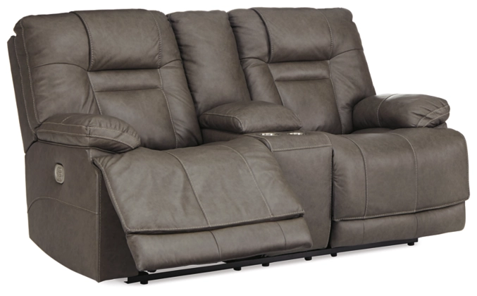 Wurstrow Power Reclining Loveseat with Adjustable Headrest - Smoke - Gallery Image 1
