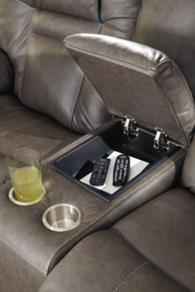 Wurstrow Power Reclining Loveseat with Adjustable Headrest - Smoke - Gallery Image 6