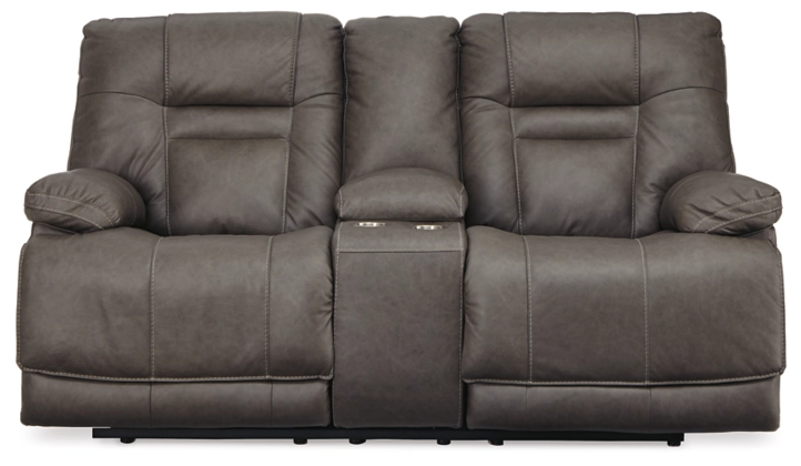 Wurstrow Power Reclining Loveseat with Adjustable Headrest - Smoke - Gallery Image 3