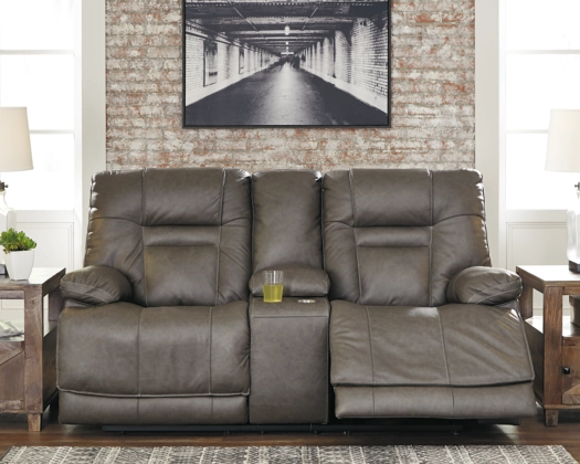 Wurstrow Power Reclining Loveseat with Adjustable Headrest - Smoke - Gallery Image 2