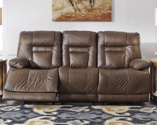 Wurstrow Power Reclining Sofa with Adjustable Headrest - Umber - Gallery Image 1