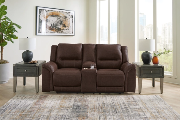 Trasimeno Power Reclining Loveseat with Console - Dark Brown - Gallery Image 2