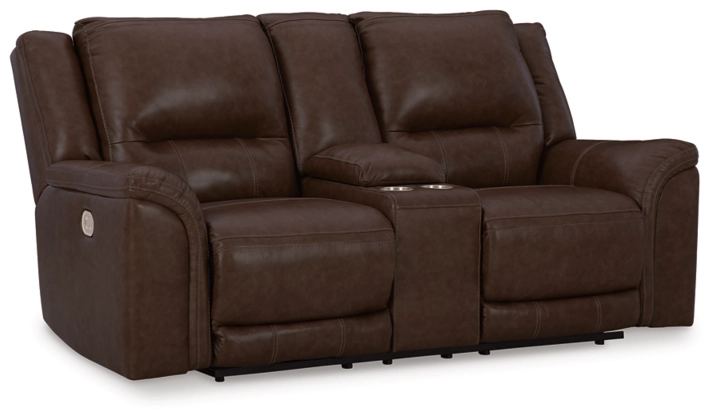 Trasimeno Power Reclining Loveseat with Console - Dark Brown - Gallery Image 3