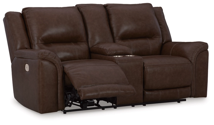 Trasimeno Power Reclining Loveseat with Console - Dark Brown - Gallery Image 1