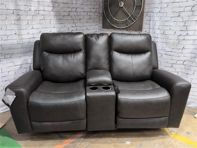 Mindanao Power Reclining Love w/Console and Adj Headrest - Storm - Gallery Image 4