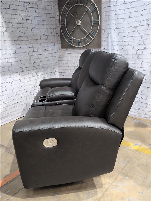Mindanao Power Reclining Love w/Console and Adj Headrest - Storm - Gallery Image 5